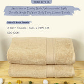 Trio 100% Cotton Bath Towel Set of 2 (550 GSM)